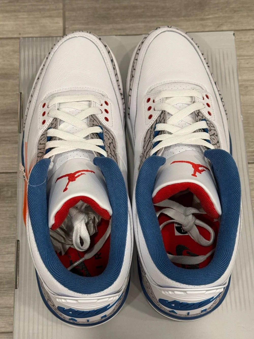 2026 Air Jordan 3 Retro True Blue IF4396-104 White Fire Red True Blue Sz 12 NEW